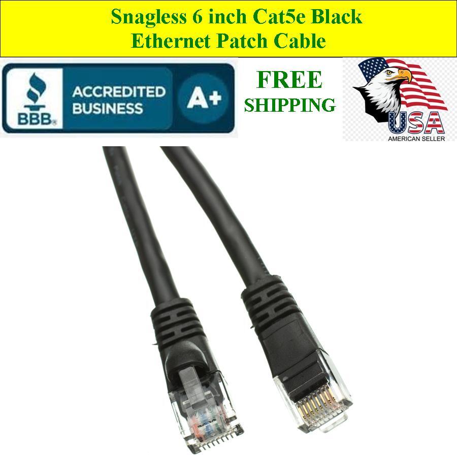 6 Inch Cat5e Ethernet Network Computer Patch Cable for PC, XBOX, PS3, PS4