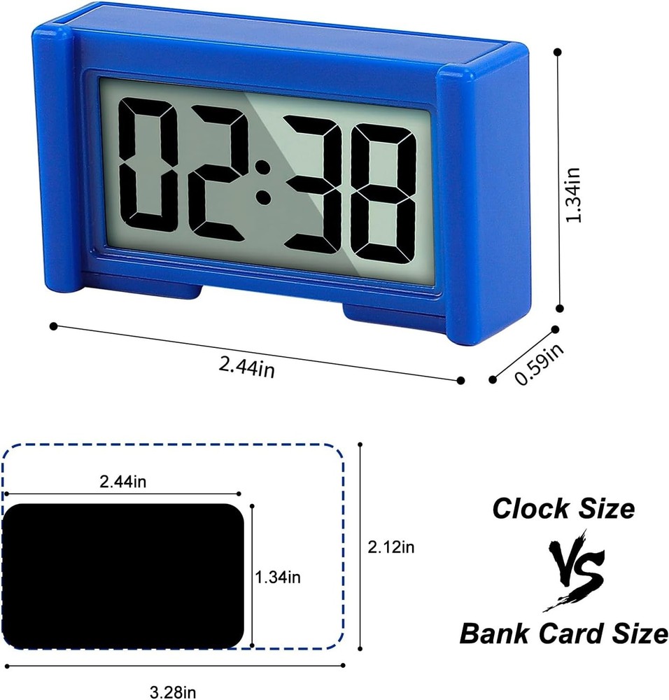Compact Battery-Operated Digital Dashboard Clock with Stopwatch Function – Black