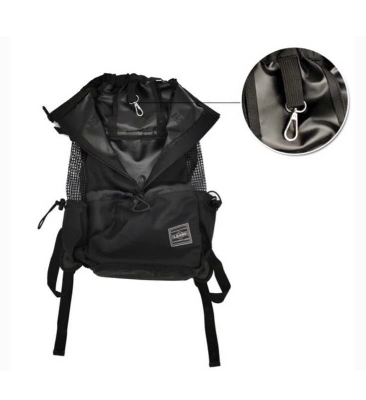 L.D. Dog Carrier Black Backpack Size Small