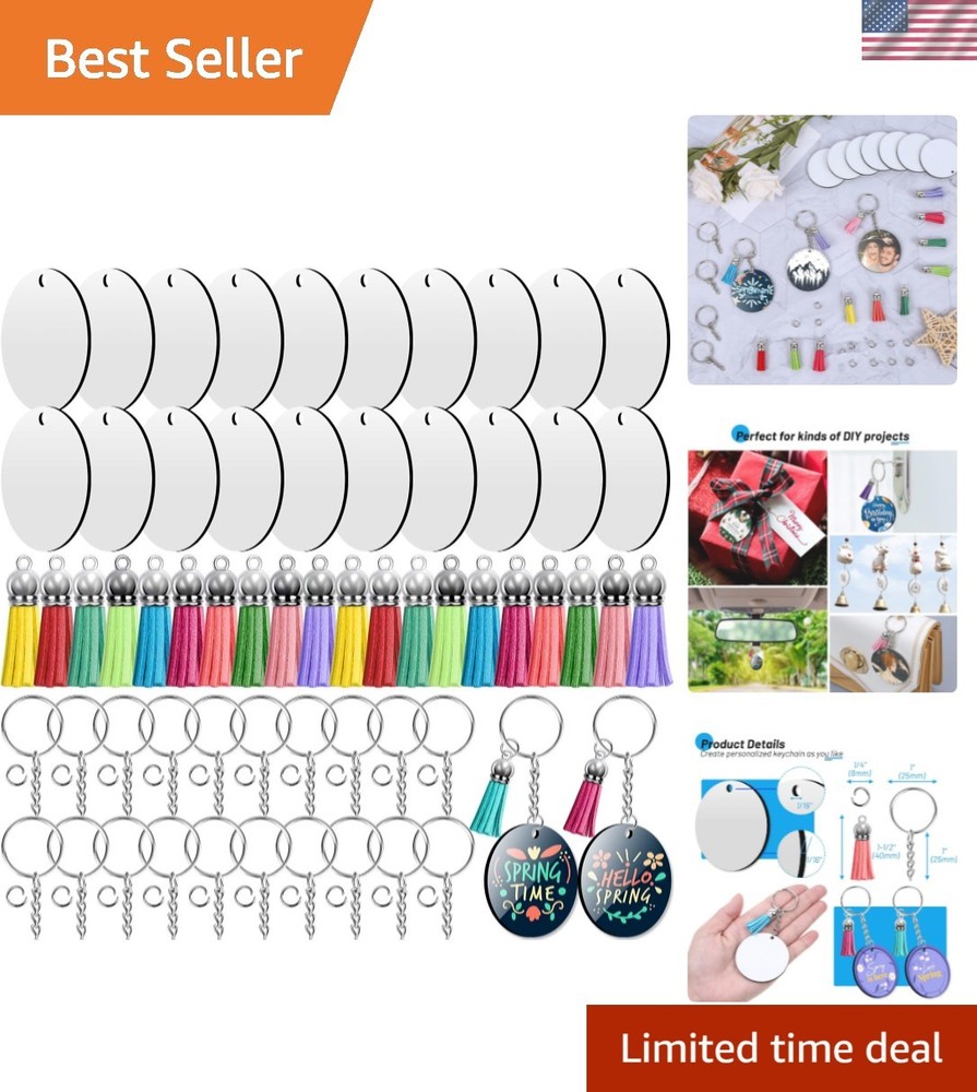 80 PC Double-Sided Sublimation Blanks Keychain Kit for Creative DIY Projects