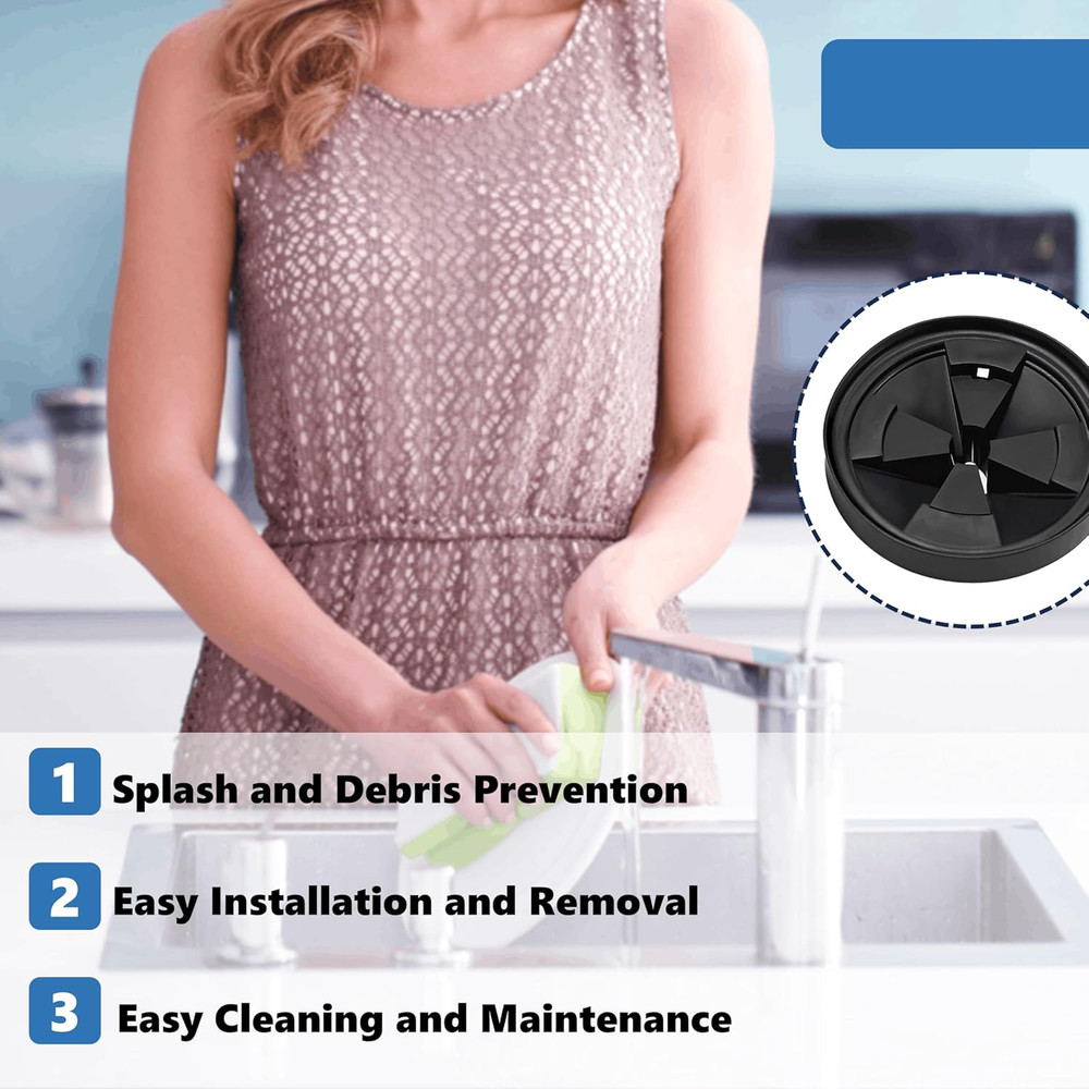 2Pcs Garbage Disposal Splash Guard 3 3/8, Kitchen Sink Rubber Drain Guard, Sink
