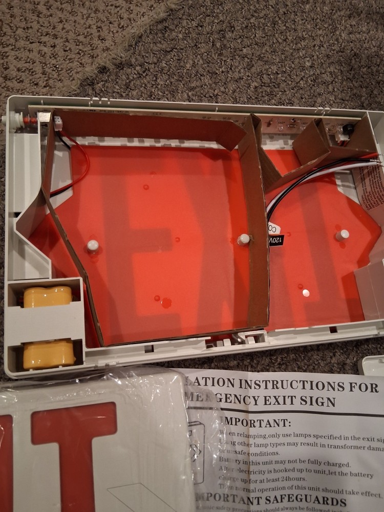 2-Pack LED Emergency EXIT Sign with Double Face and Back Up Batteries