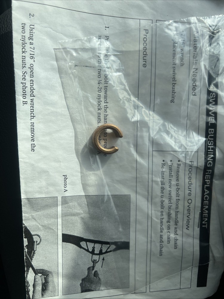 Concept 2 Brass Chain Swivel Bushing for Model C D E replacement part