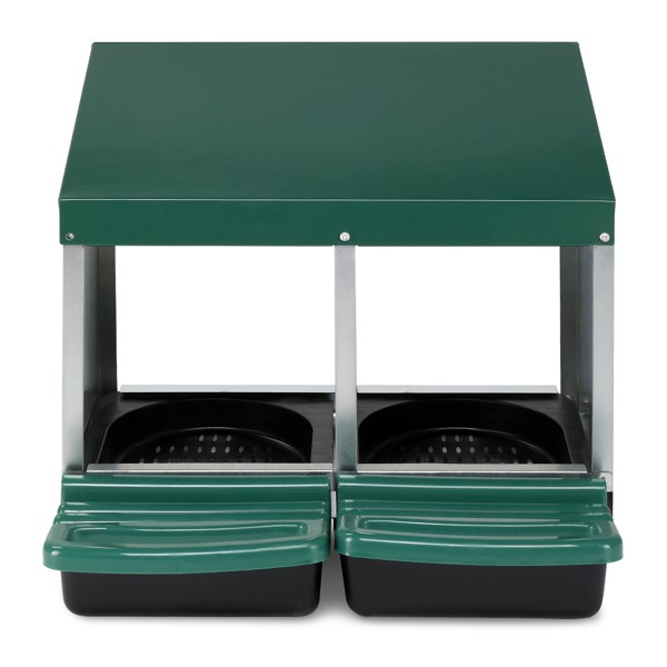 2 Compartment Roll Out Chicken Nesting Box with Plastic Basket, Egg Nest Box Chi
