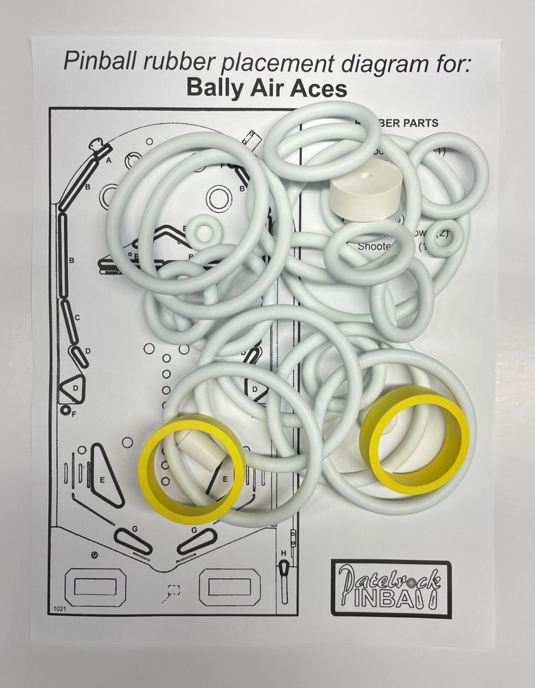 1975 Bally Air Aces Pinball Machine Rubber Ring Kit