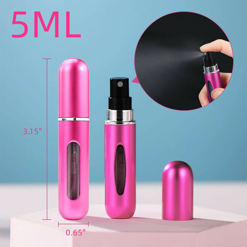 5/10Pcs Mini Refillable Travel Portable Perfume Atomizer Bottle Spray Pump Case