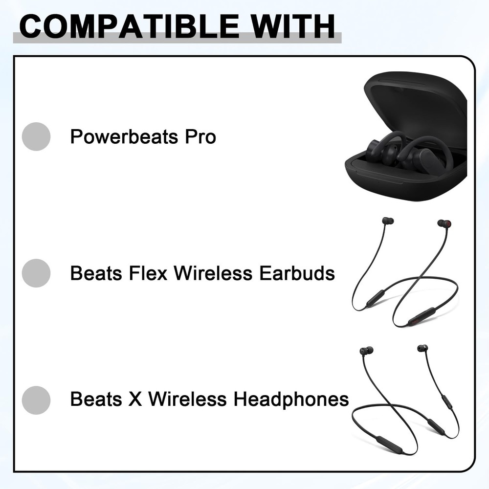 4 Pairs Replacement Eartips for Powerbeats Pro Earbuds with Ivory white