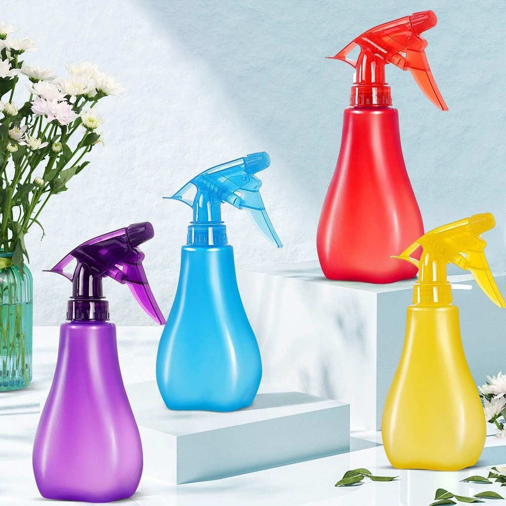 4 pack 8 Oz Empty Plastic Spray Bottles with Adjustable Nozzle - Durable Trigger