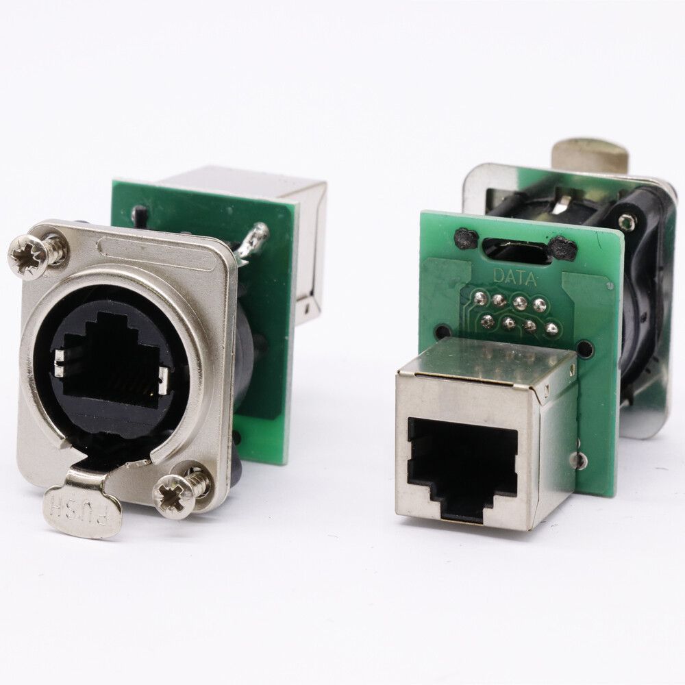 4x CAT5/6 RJ45 Feed-through Ethercon Chassis Panel Mount RJ45 Connector System