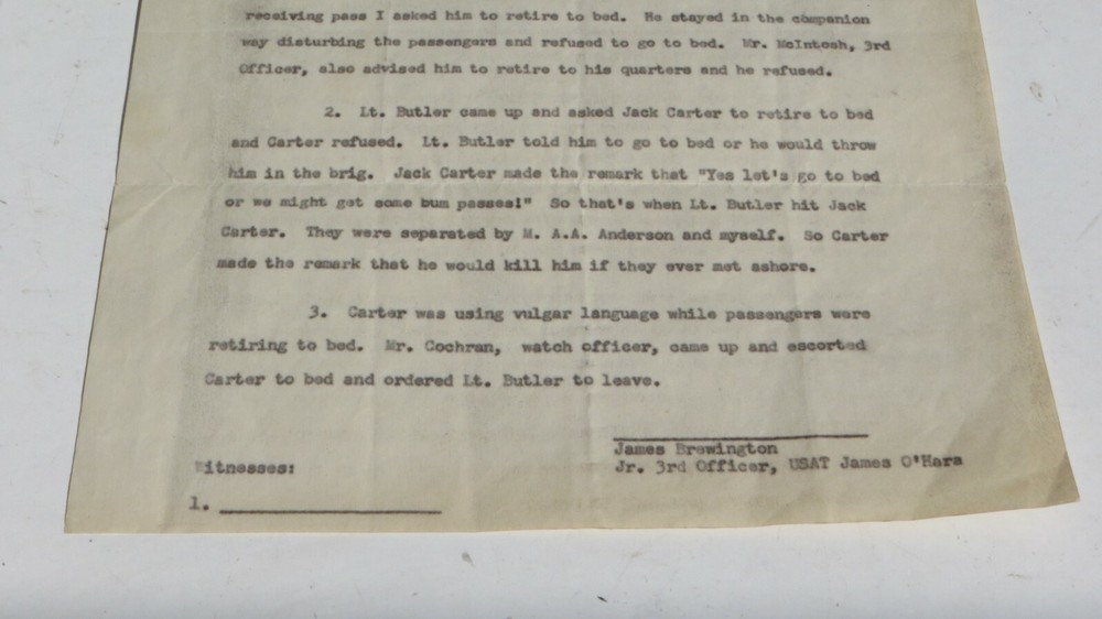 USATS James O'Hara Disciplinary Document Write Up