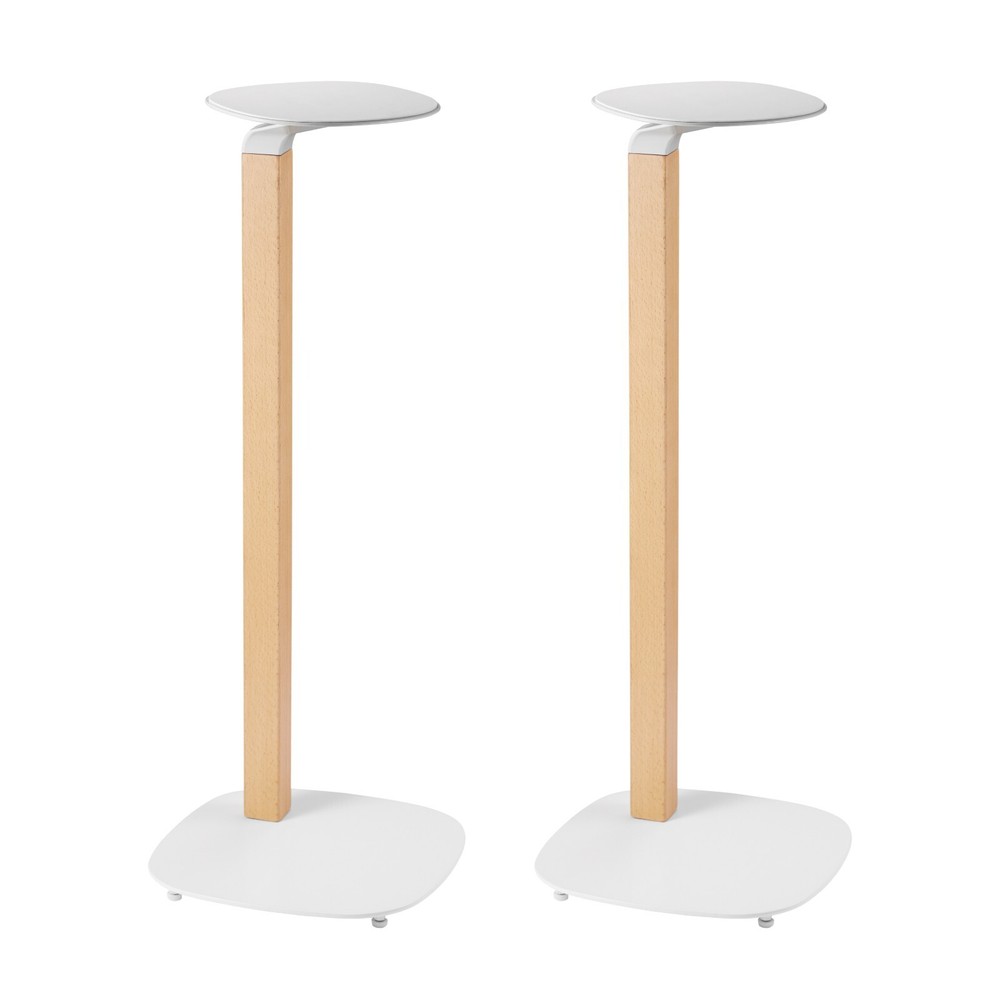 ynVISION Universal Wood Speaker Floor Stands | White | PAIR - 2 PACK