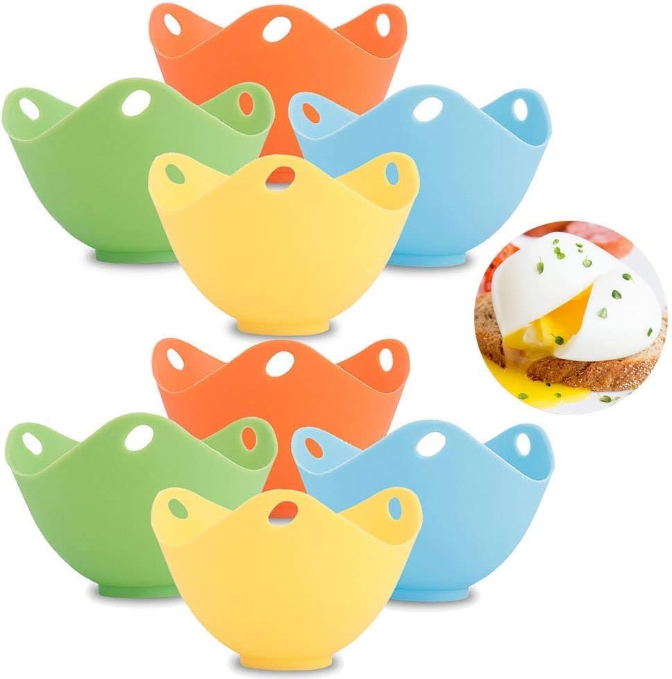 Egg Poacher With Flat Bottom Silicone Egg Poaching Cup Egg Pod Poached Egg Maker