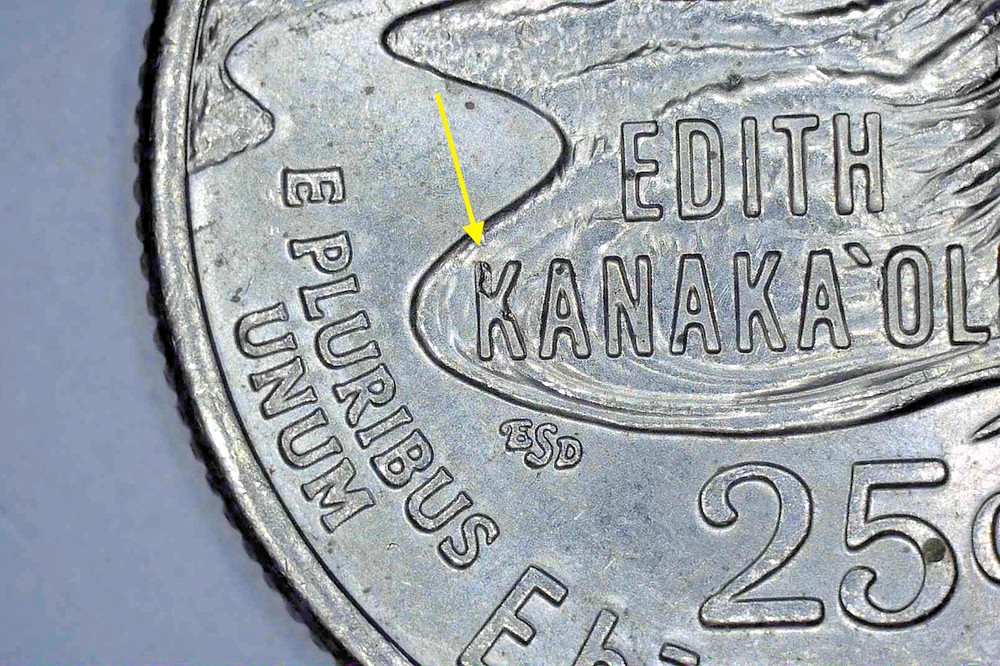 2023-P Edith Kanaka'Ole Quarter Reverse and Obverse Errors