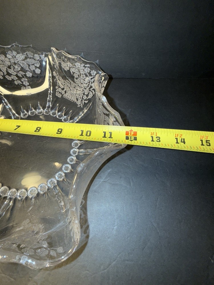 Ornate Glass Serving Bowl 12"