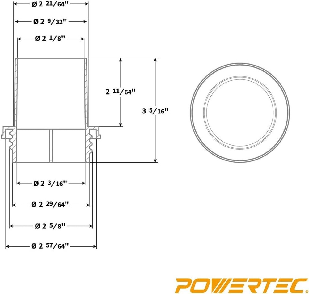 POWERTEC 70191 Screw End Quick Coupler for 2-1/2” Hose – Left-Hand Threaded Adap