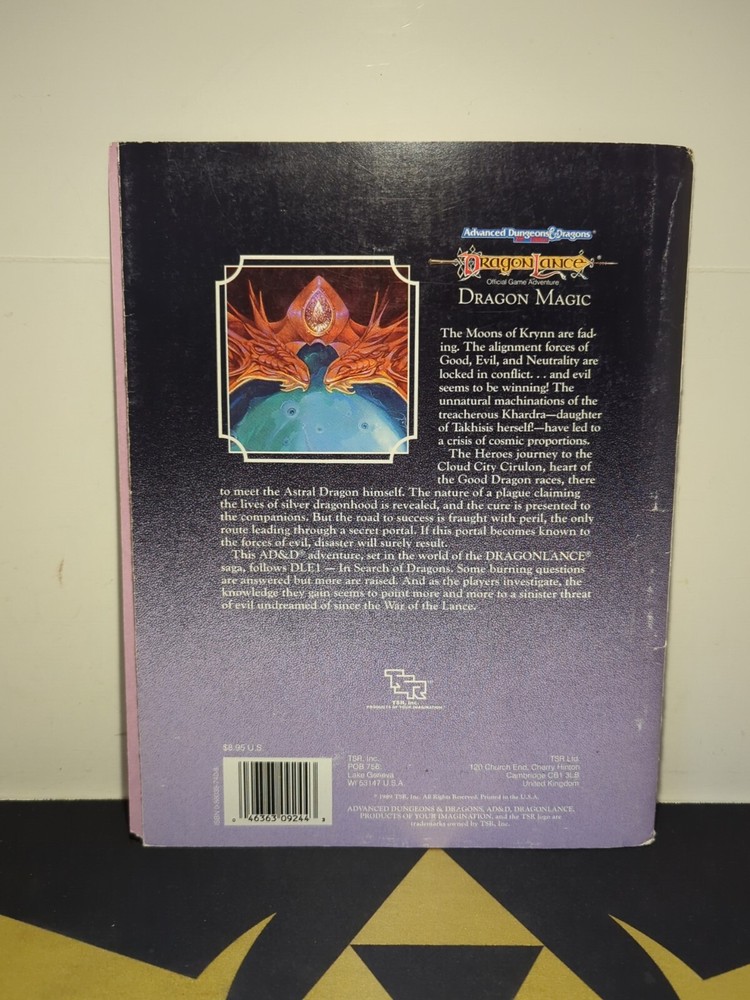 TSR Dragonlance DLE2 Dragon Magic 9244 Advanced Dungeons & Dragons With Map