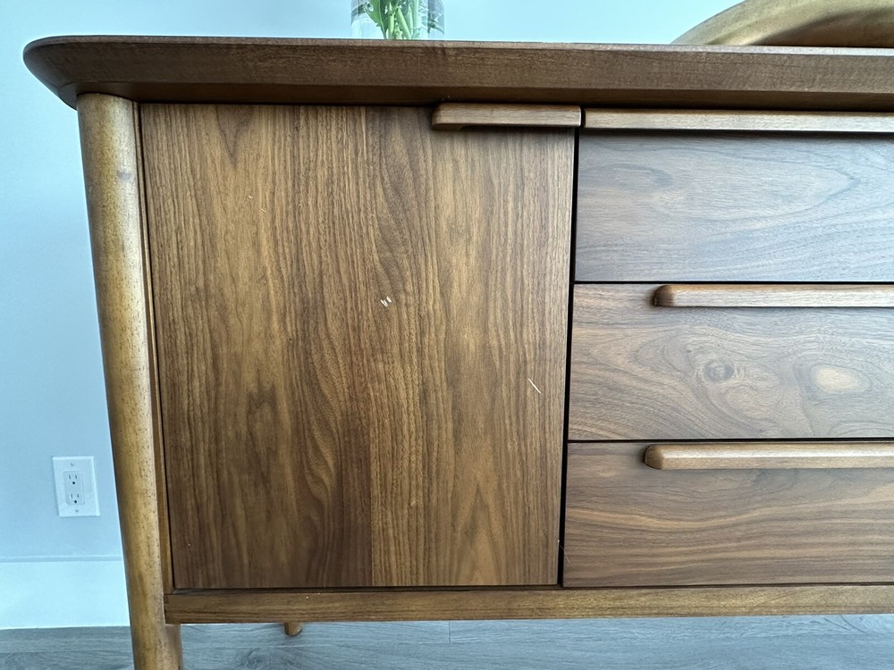 Crate & Barrel Tate Walnut Midcentury Sideboard/Buffet