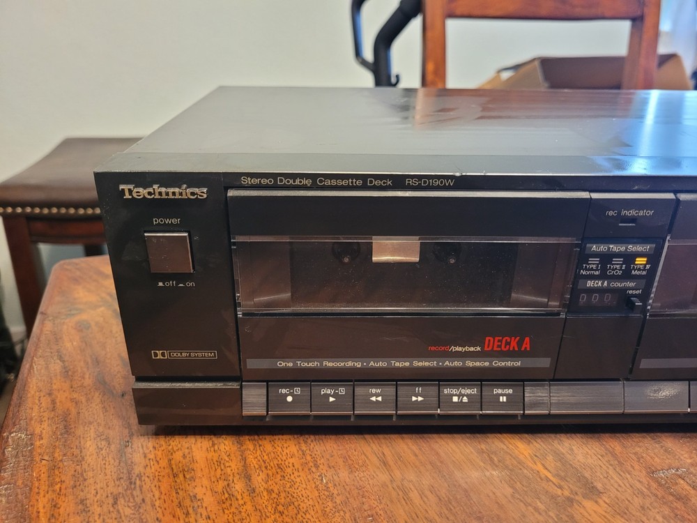 Technics Stereo Double Cassette Deck RS-D190W High Speed Editing Tested Working