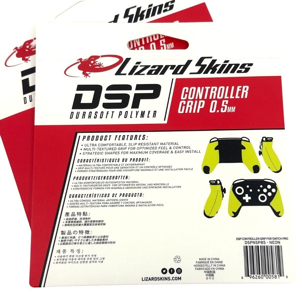 2 Pack Lizard Skins DSP Controller Grip Switch Pro NEON 0.5mm NEW