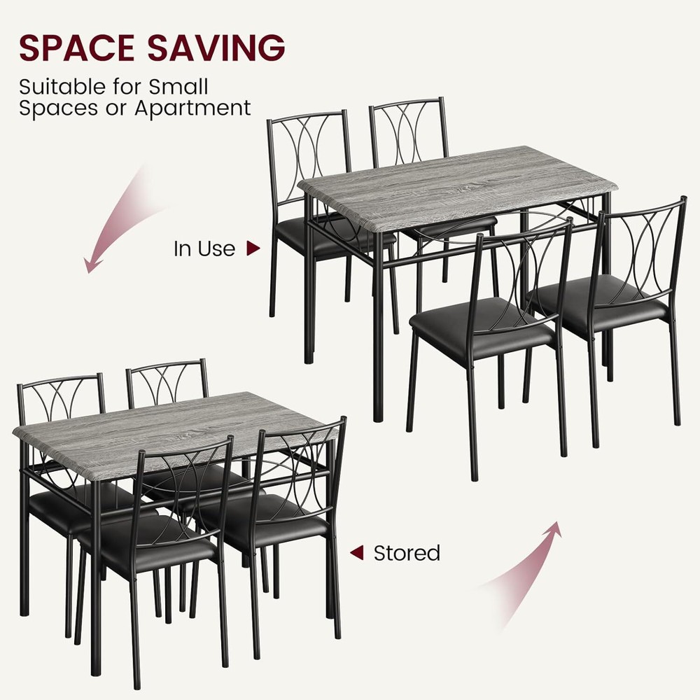Dining Table Set for 4, Ktichen Table with 4 Chairs for Kitchen & Dining Room