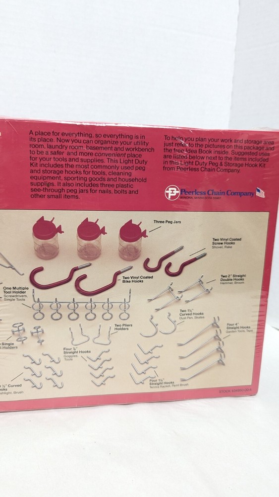 Home Organizer Light Duty Peg And Storage Hook Kit 43 Pcs