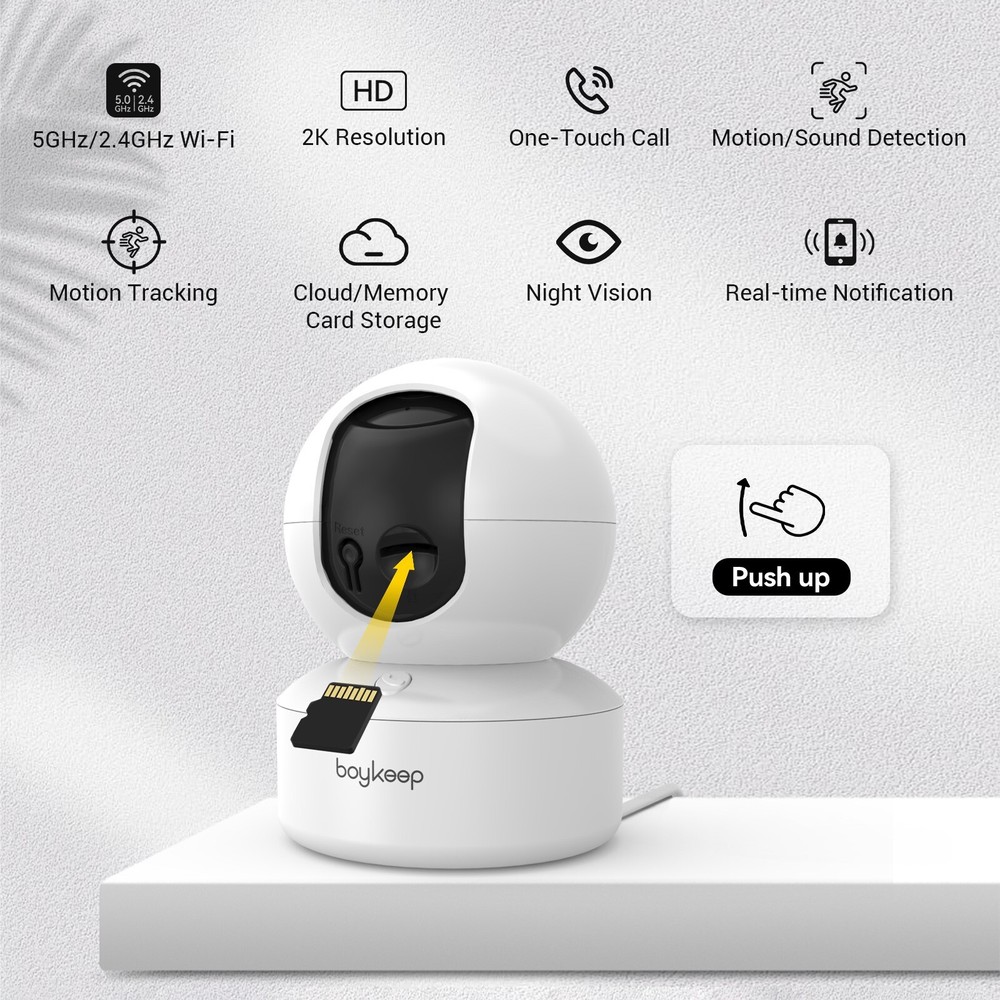 Wireless 5G WiFi Security Camera System 2K Smart Indoor Night Vision Wired Cam