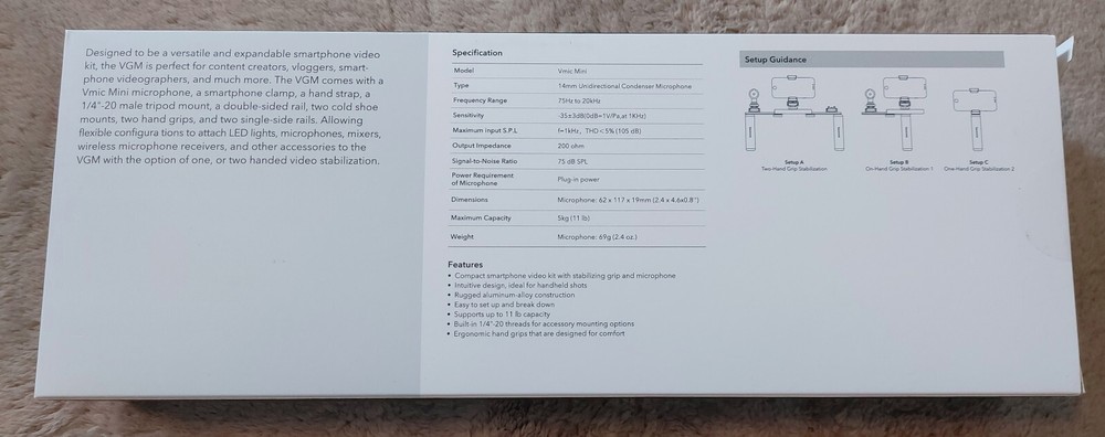 Saramonic VGM Stabilization, Mounting Rig, and Microphone Bundle