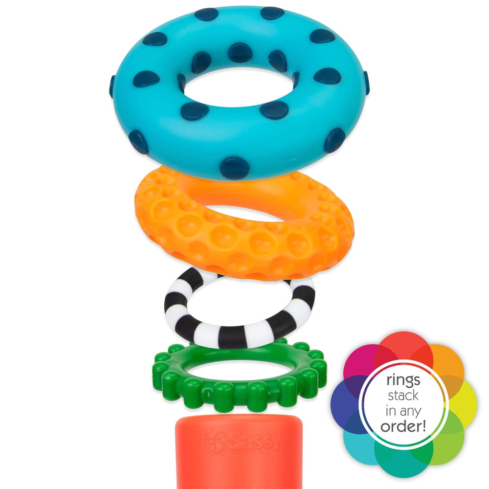 Stacks of Circles Stacking Ring STEM Learning Toy, Age 6+ Months, Multi, 9 Piece