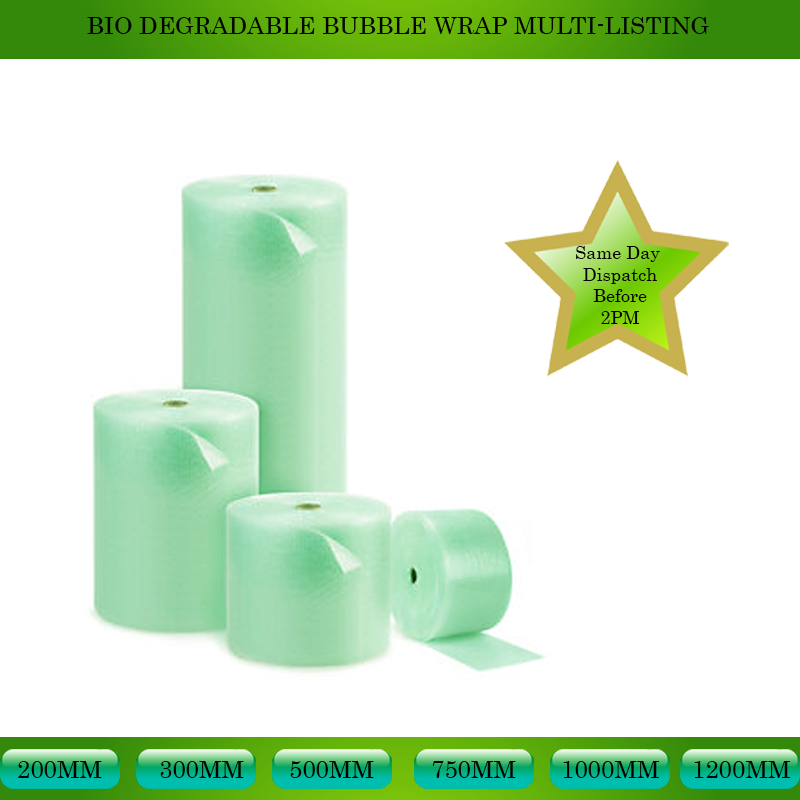 Bio Degradable Bubble Wrap Packaging Green Eco Friendly-UK made