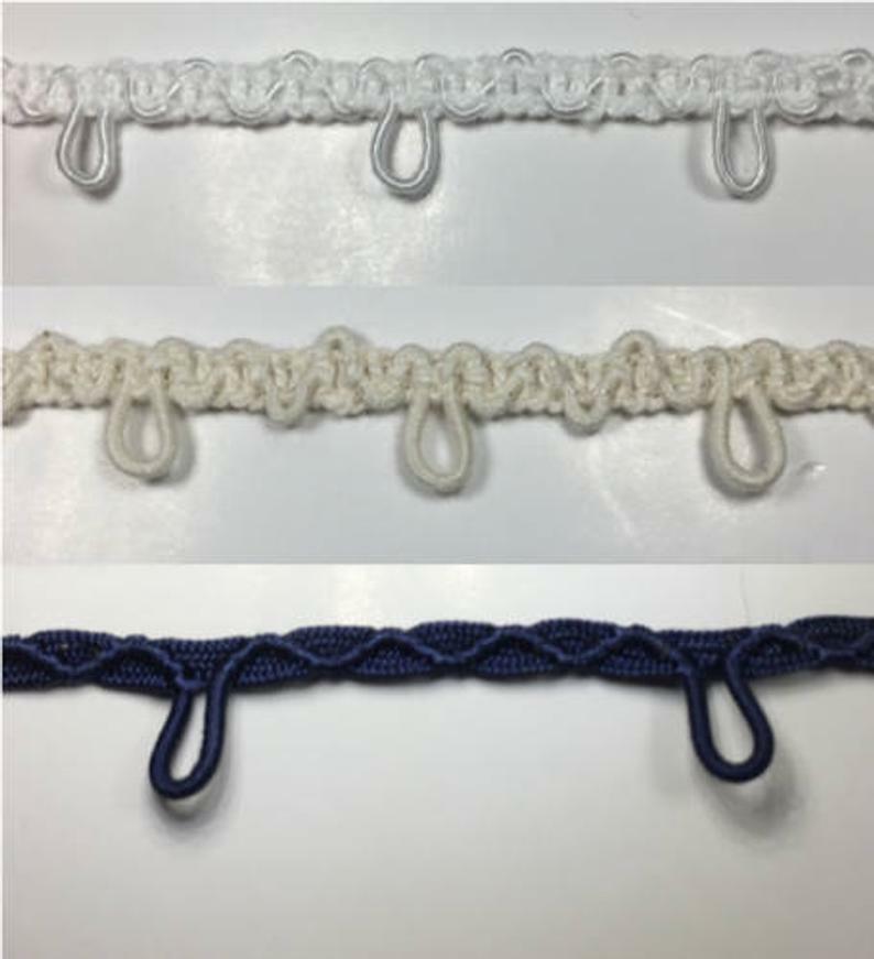 Bridal Button Loop Elastic Braid Trimming - 18 Yards - Many Colors