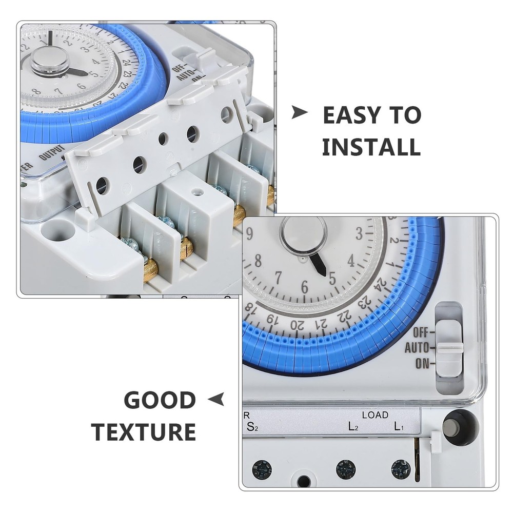 TEHAUX Precise Mechanical Timer, Adjustable Mechanical Time Control Switch, 1...