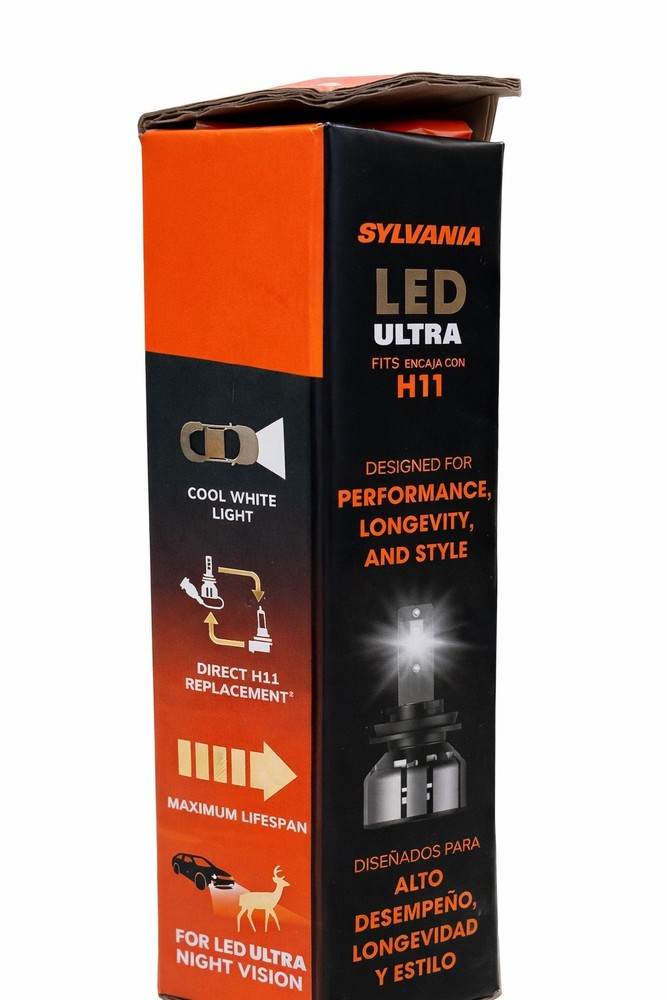SYLVANIA H11 LED Headlight Bulbs 6000K Bright White 2 Pack Ultra New Open Box