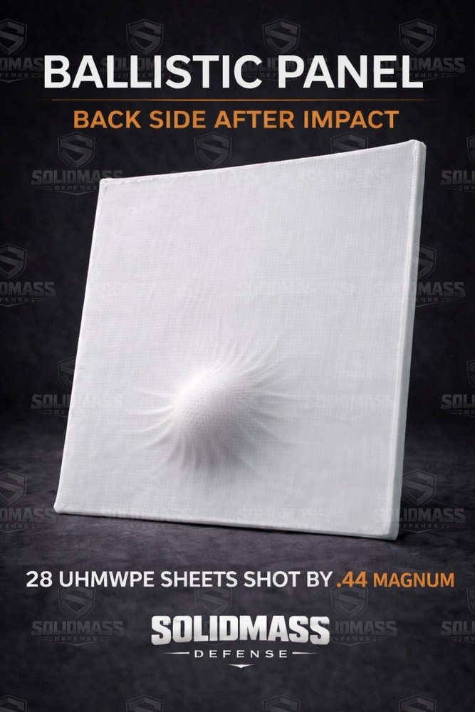 Level IIIA UHMWPE Body Armor 40 Layer Backpack Insert.