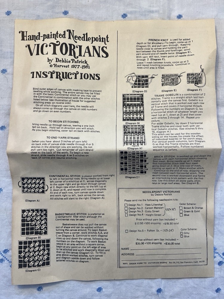 Needlepoint Victorians By Debbie Patrick Canvas