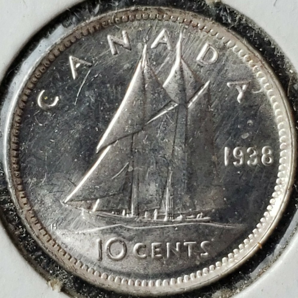 1938 Canada 10c Silver Ten Cent Piece