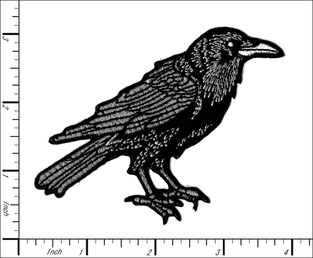 Raven (2 Pack) Embroidered Iron-On Patch – Gothic Crow Bird Exclusive Design