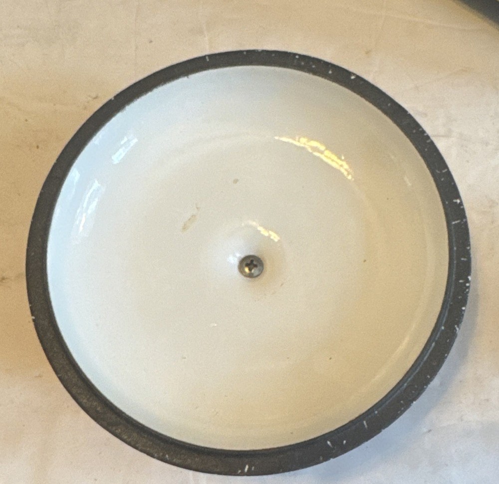 John Wright Cast Iron Red Speckle Enamel Lid 6 1/8”