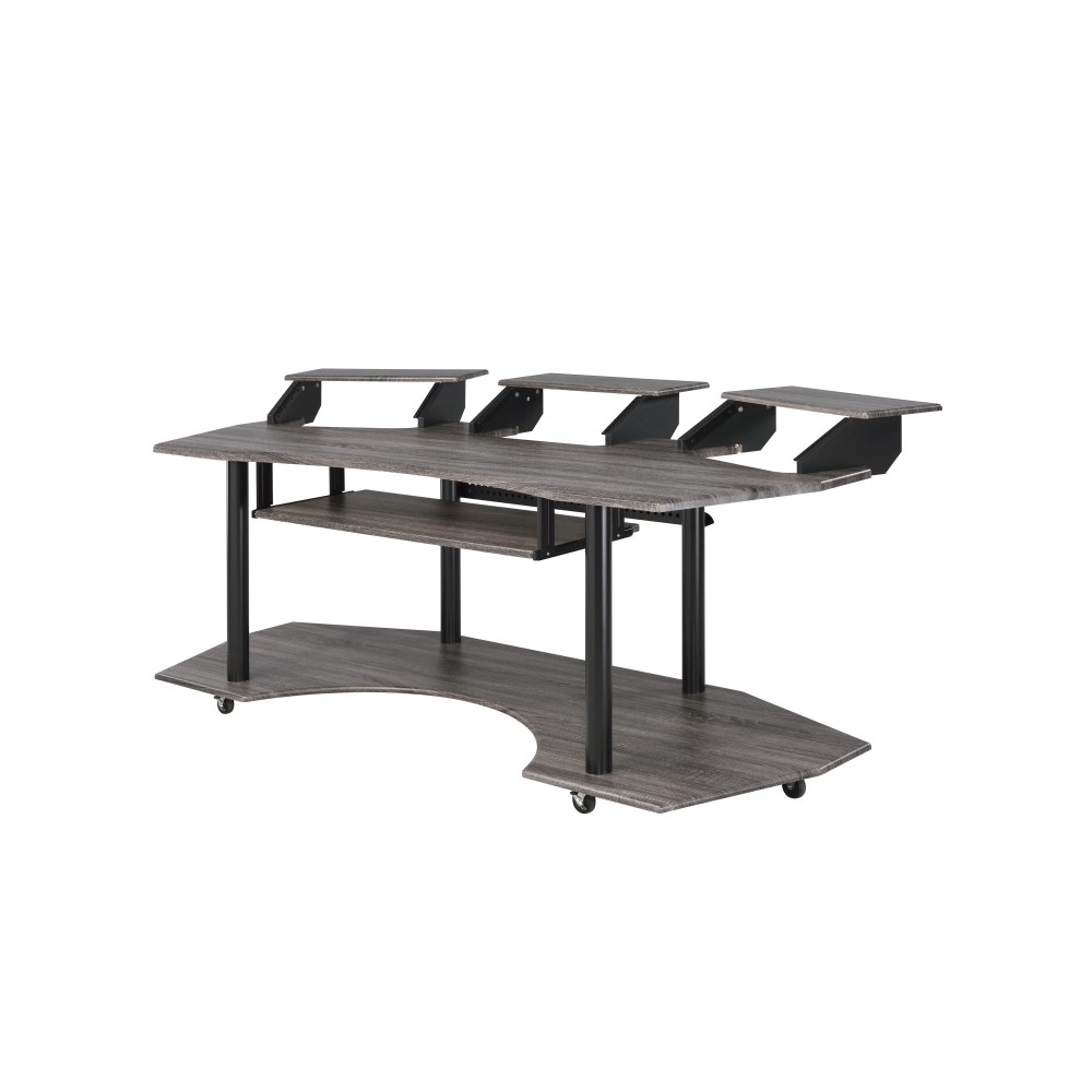Recording Studio Desk - Black Oak Surface - Optimized for Music Production