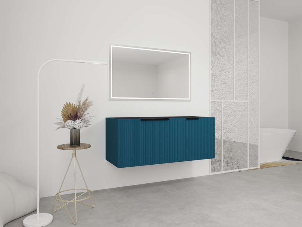 48" Wall Mounted Bathroom Vanity & 3 Soft-Close Doors, KD-Packing ( Excluding