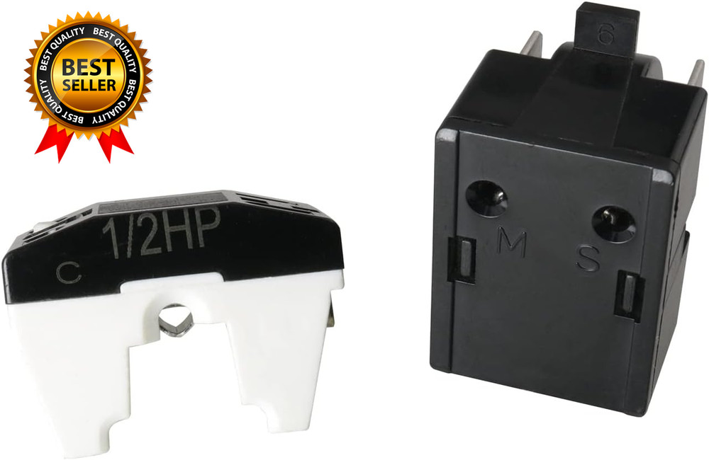 Refrigerator Starter Relay and Overload Protector Kit QP2-4R7 4.7 Ohm 1 Pin PTC