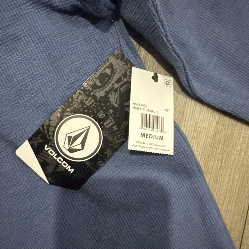 Volcom -Blue Murph Thermal-Long Sleeve Shirt- Mens medium
