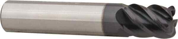 Accupro 3/8" Diam 5 Flute Single End Solid Carbide 0.06" Corner Radius End Mi...