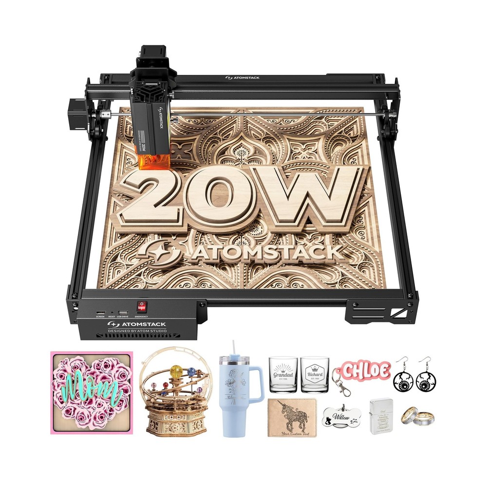 ATOMSTACK 20W Laser Engraver, A20 PRO V2 Laser Cutter, High Accuracy Laser En...
