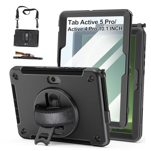 Case for Galaxy Tab Active 5 Pro Tab Active 5 Pro/Active 4 Pro 10.1 Inch Black