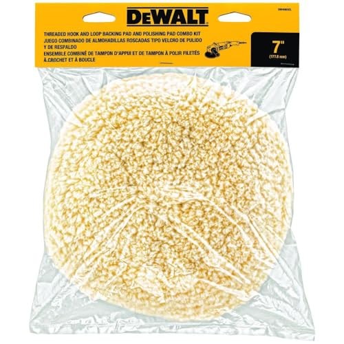 Wool Buffing Pad and Backing Pad Kit (DW4985CL) 7-Inch