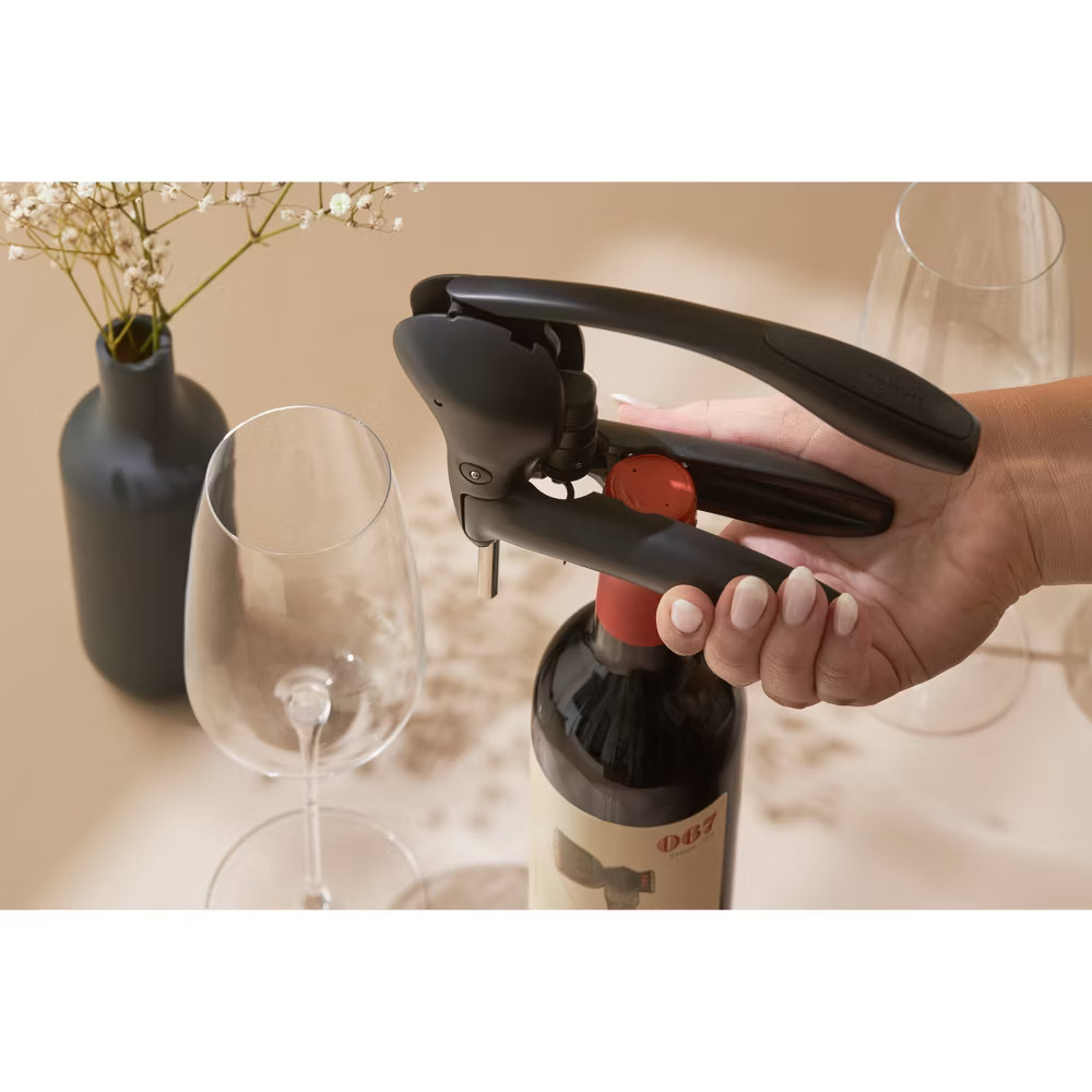 Rabbit Lever Corkscrew Set Black