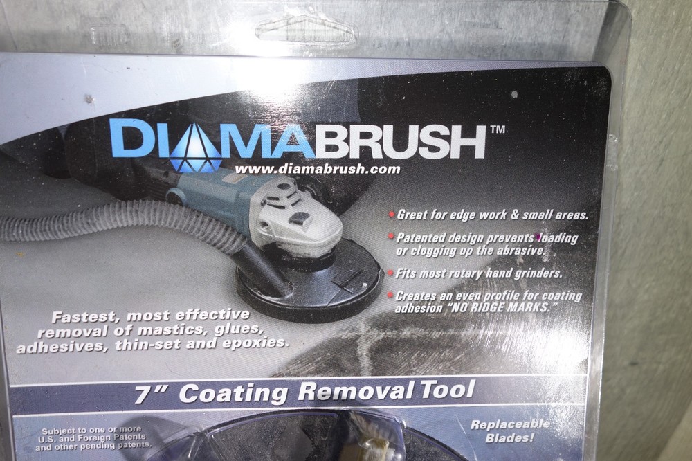 Diamabrush 7" inch Concrete Abrasive Coating Removal Tool 8 Replaceable Blades