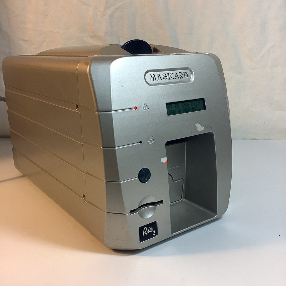 Magicard Rio 2E Std Single-Sided ID Card Printer USB LAN Serial No Feeder&Hopper