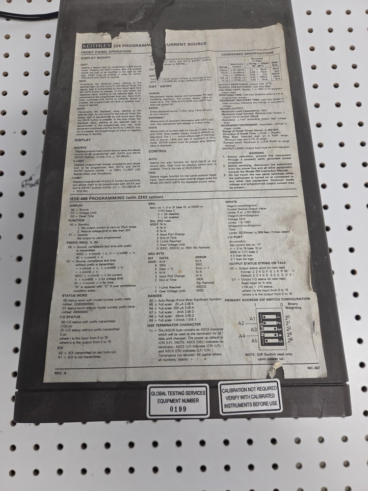 Keithley 224 Programmable Constant Current Source.