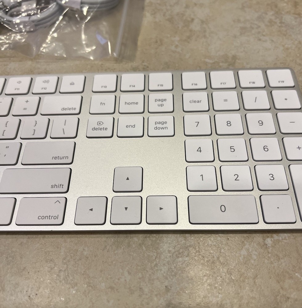 Apple A1843 Wireless Rechargeable Bluetooth Magic Keyboard With Free Apple Mouse